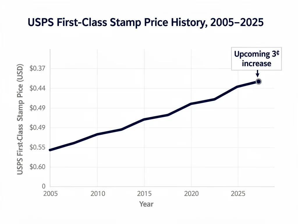 Historical USPS stamp price trends and upcoming increase
