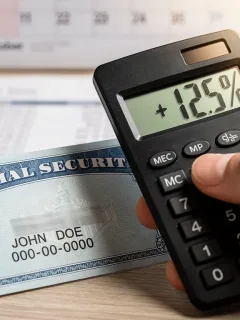 Social Security card with calculator showing COLA increase