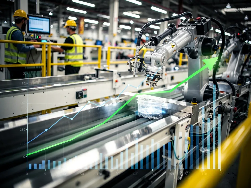 Advanced manufacturing machinery in a U.S. factory, symbolizing productivity amidst tariff changes.