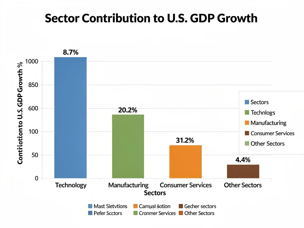 Bar chart detailing sector contributions to U.S. GDP expansion.