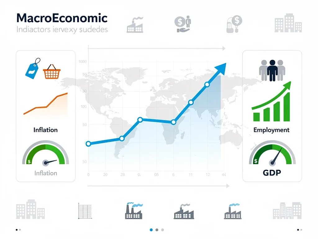 Infographic depicting positive macroeconomic indicators and economic stability