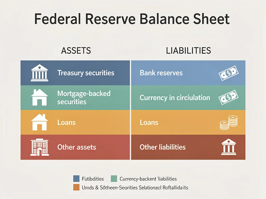 Composition of the Federal Reserve's balance sheet assets and liabilities