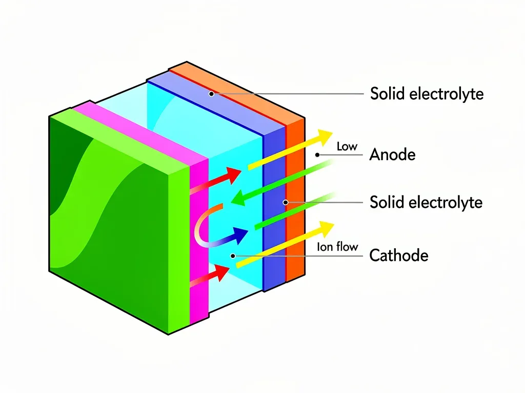 Diagram illustrating the internal structure of a solid-state battery