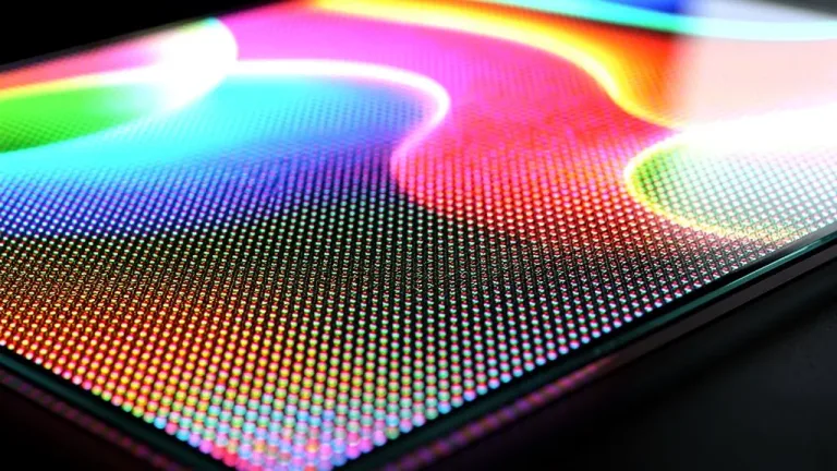 MicroLED display showcasing 4,000-nit peak brightness and vivid colors