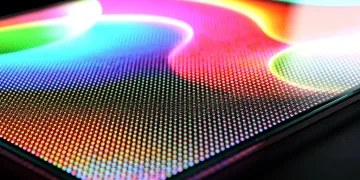 MicroLED display showcasing 4,000-nit peak brightness and vivid colors