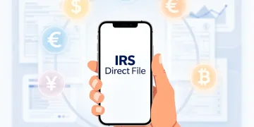 IRS Direct File system on a smartphone, digital tax filing