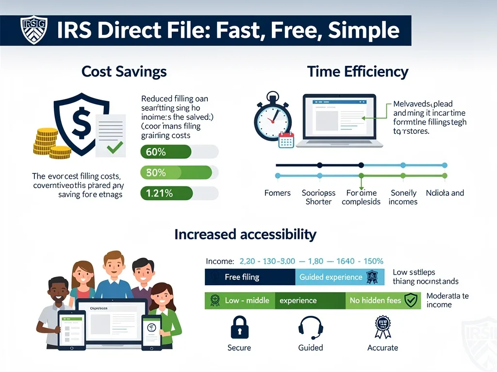 Infographic detailing benefits of IRS Direct File system