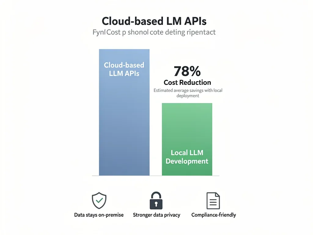 Cost comparison chart: cloud vs. local LLMs with 78% savings