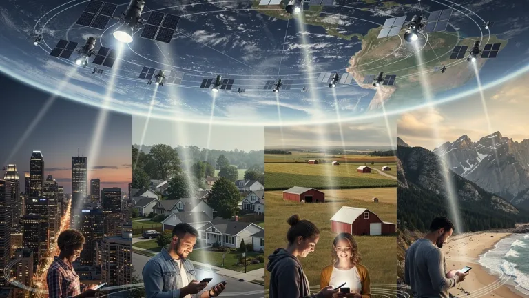 Global satellite network connecting directly to smartphones for universal 5G coverage