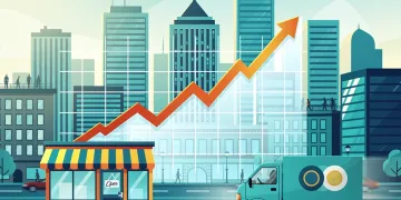 Graph showing rising small business optimism, symbolizing economic growth and increased capital investments.