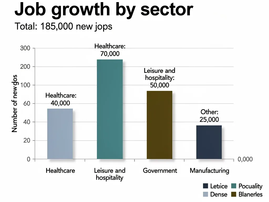 Infographic showing sector-by-sector job growth breakdown in the US economy.