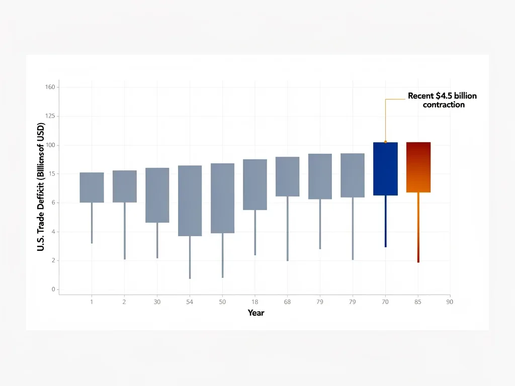 Historical bar chart of U.S. trade deficit trends.