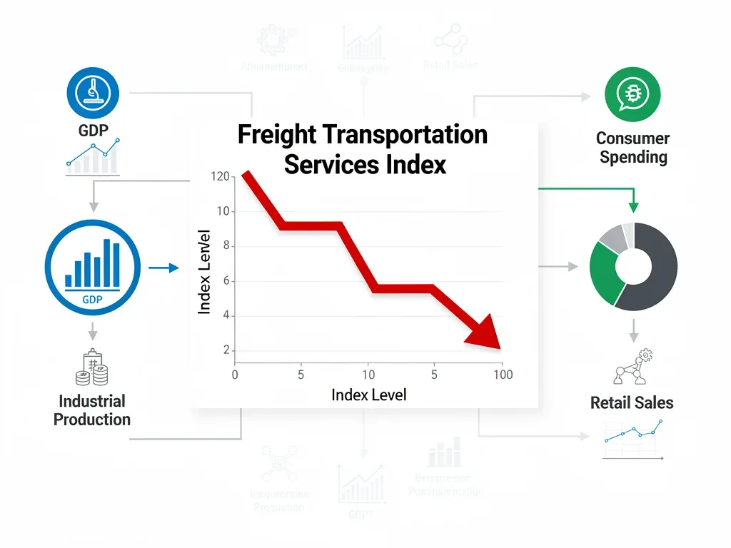 Downward trend of freight transportation services index chart