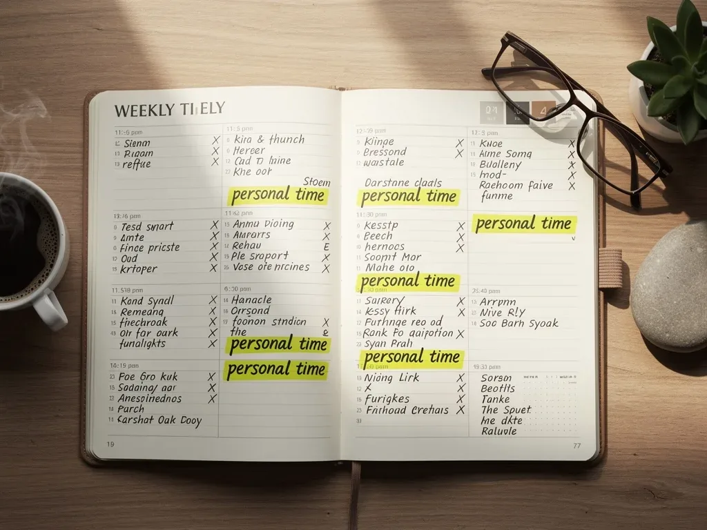 Organized calendar showing protected personal time slots