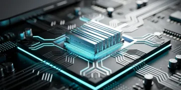 Detailed view of a 2nm Gate-All-Around transistor chip, highlighting its advanced architecture for smartphone processors.