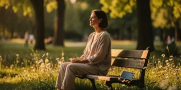 Person enjoying nature, symbolizing mental clarity after a digital detox.