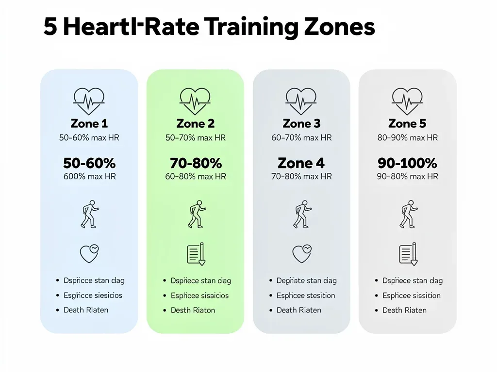 Infographic showing heart rate zones with Zone 2 highlighted for optimal health benefits.